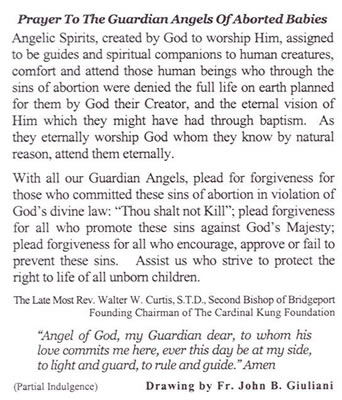 Prayer to the Guardian Angels of Aborted Babies
