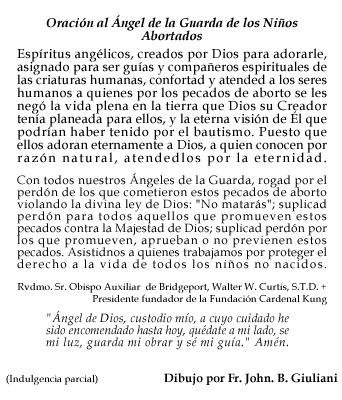 Prayer to the Guardian Angels of Aborted Babies